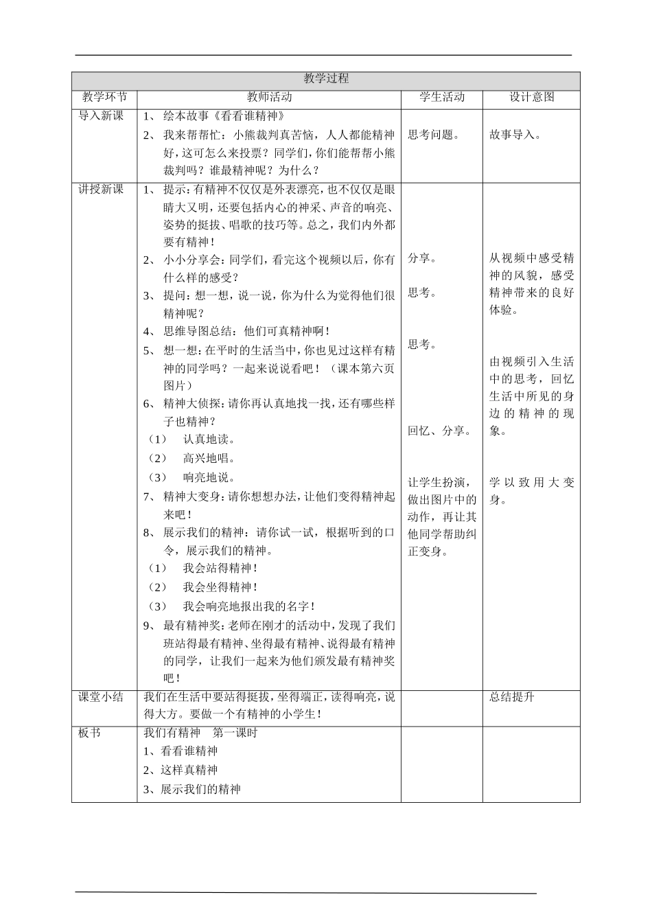 2我们有精神  第一课时 教案.doc_第2页