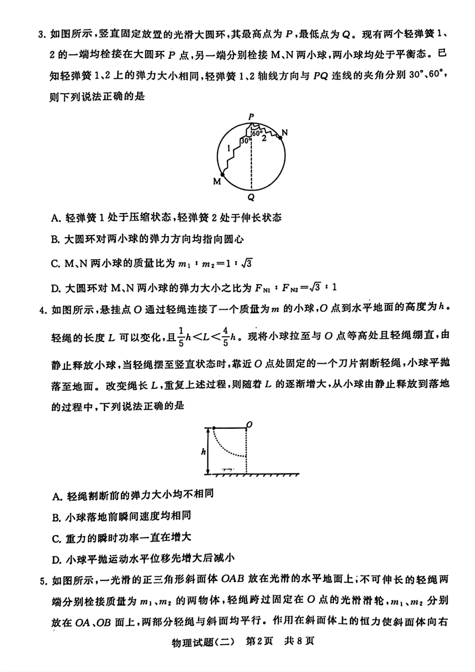 2024届湖北省T8联盟高三下学期压轴考试（二）物理试题.pdf_第2页