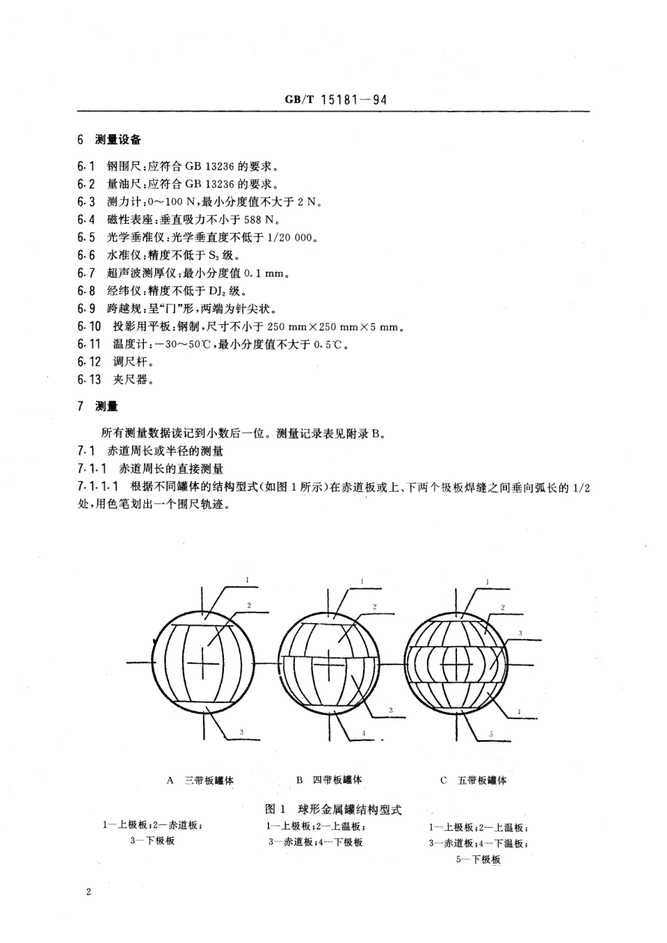 球形金属罐容积标定法(围尺法)15181-1994-gbt-e-300.pdf_第3页