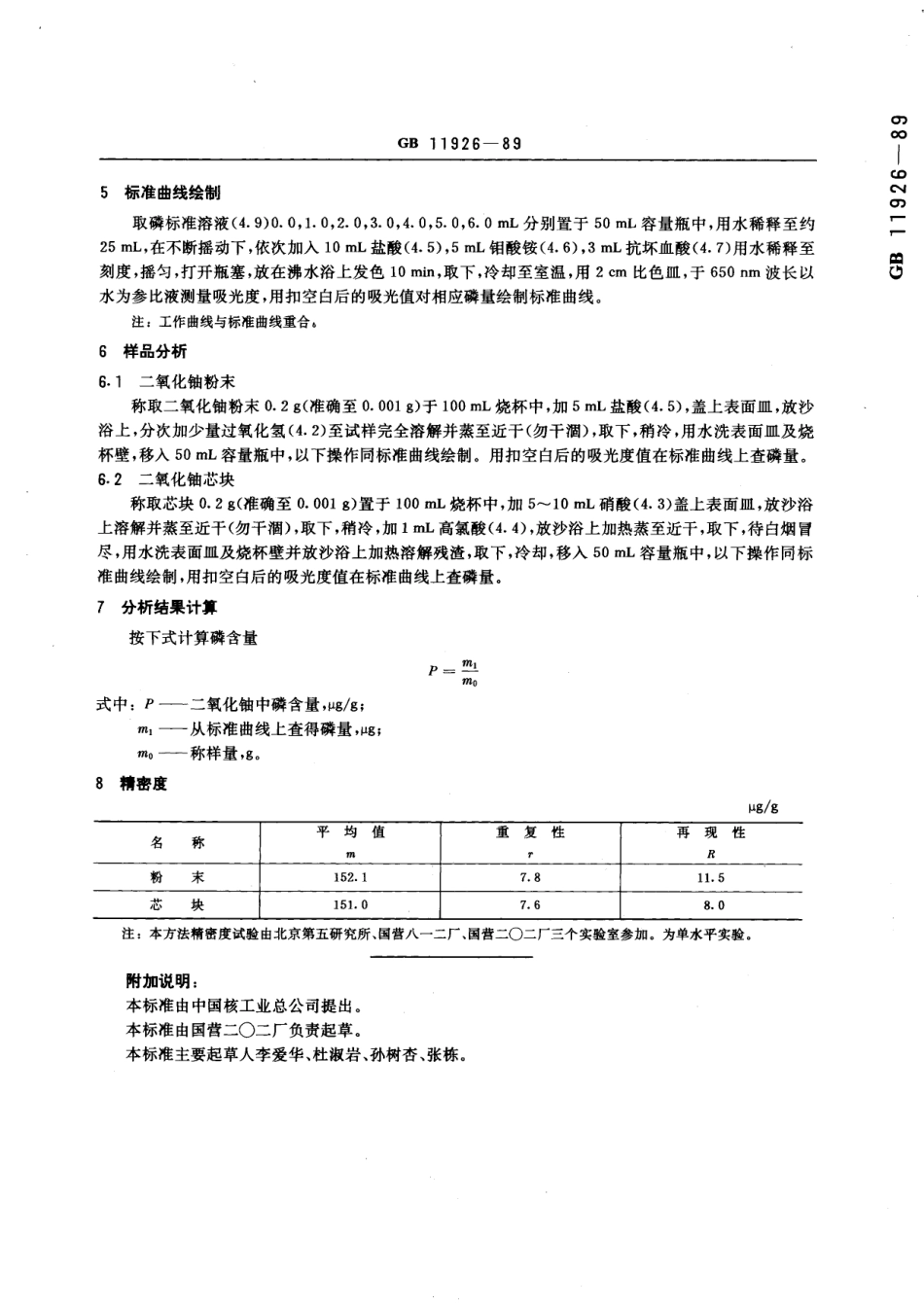 二氧化铀粉末和芯块中磷的测定钼蓝分光光度法11926-1989-gbt-e-300.pdf_第3页
