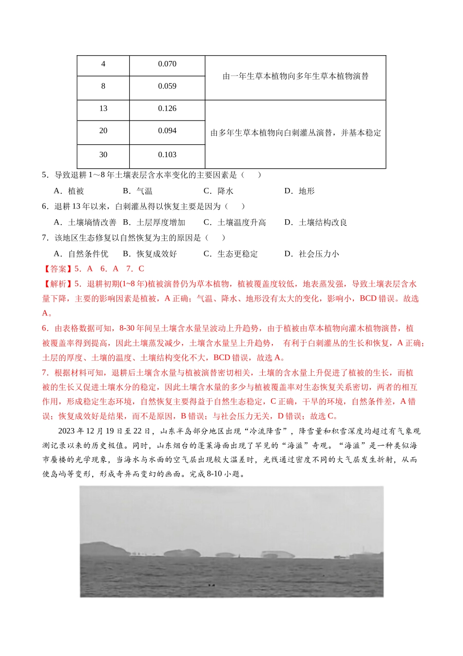 高考模拟卷（四）-【名校之道】备战2024年高考地理阶段性模拟仿真冲刺卷（江苏专用）（解析版）.docx_第3页