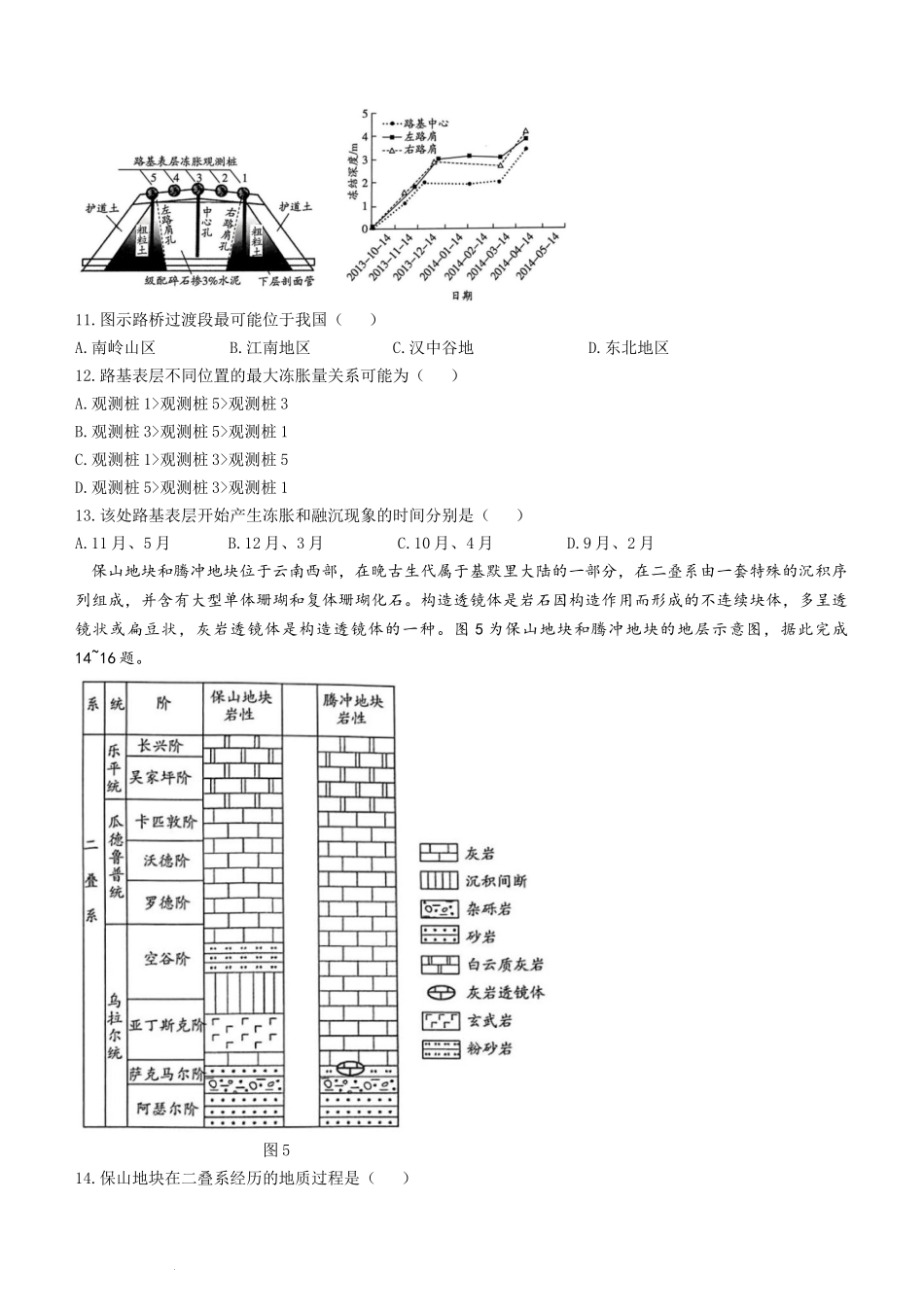 河南省天一大联考2024届高三上学期阶段性测试（二）地理.docx_第3页