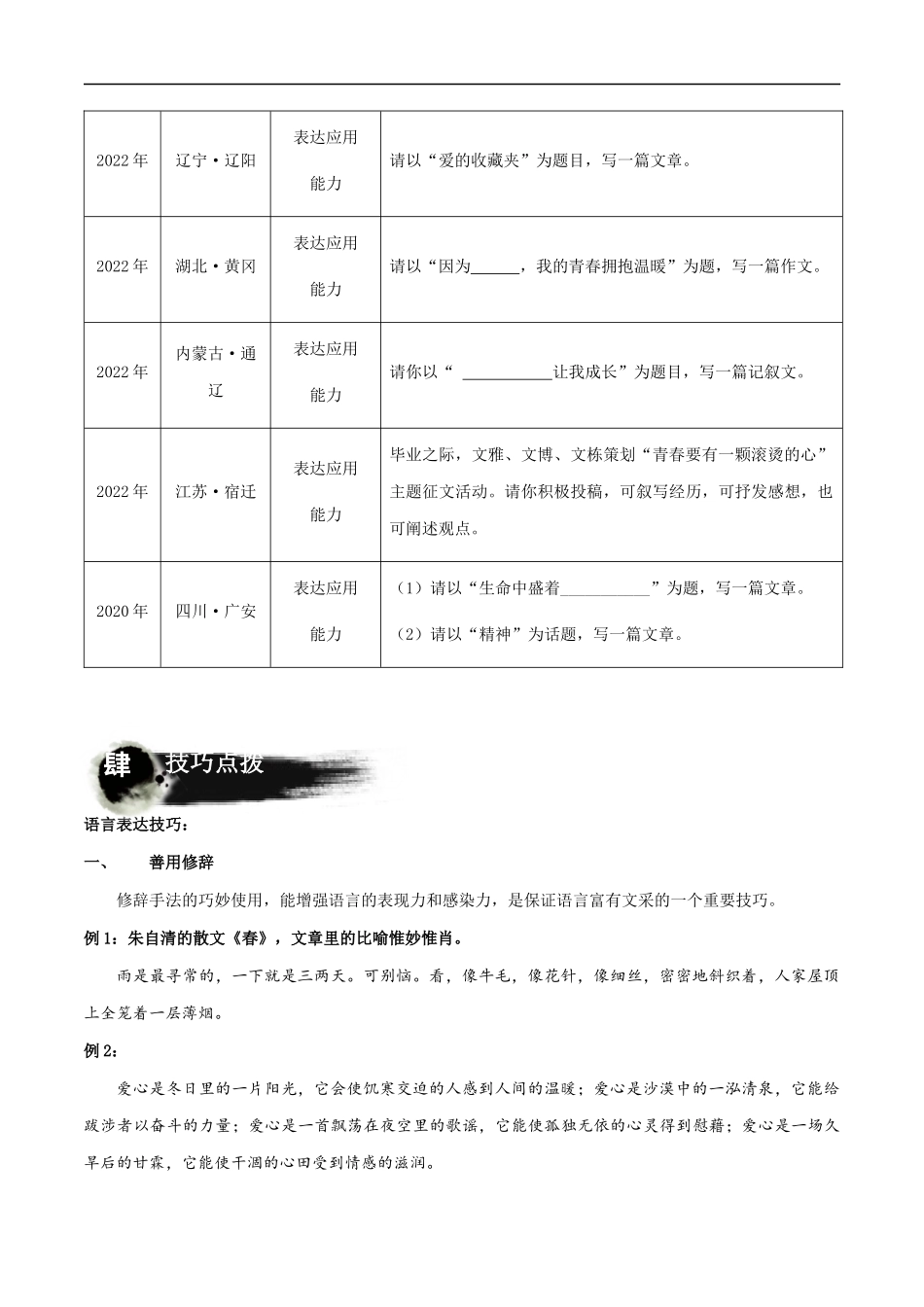 第06讲：锦篇绣帙——语言（讲解）-2023年中考语文记叙文写作必备满分技巧十讲（学生版）.docx_第2页