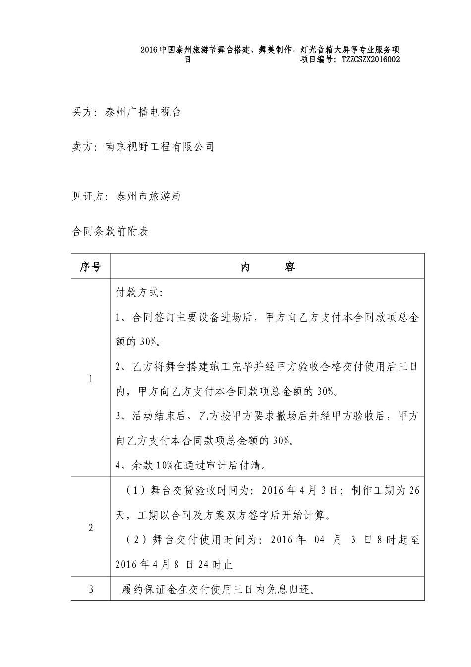 合同-2016中国泰州旅游节舞台搭建、舞美制作、灯光音箱大屏等专业服务项目.docx_第2页