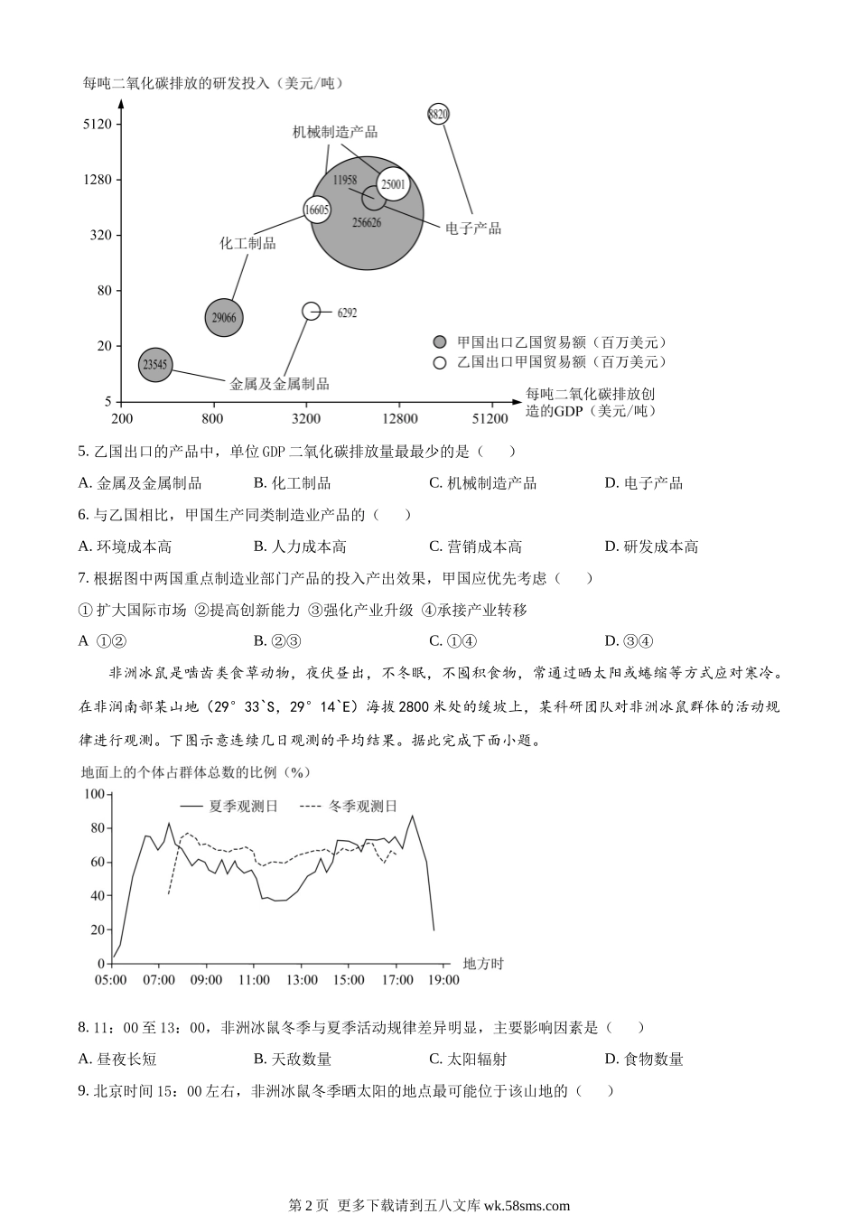 2023湖南高考地理真题（原卷版）.docx_第2页