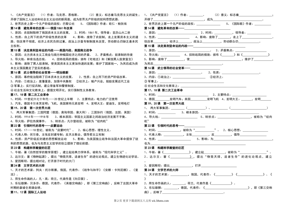 九年级上册世界史背诵卷.doc_第2页