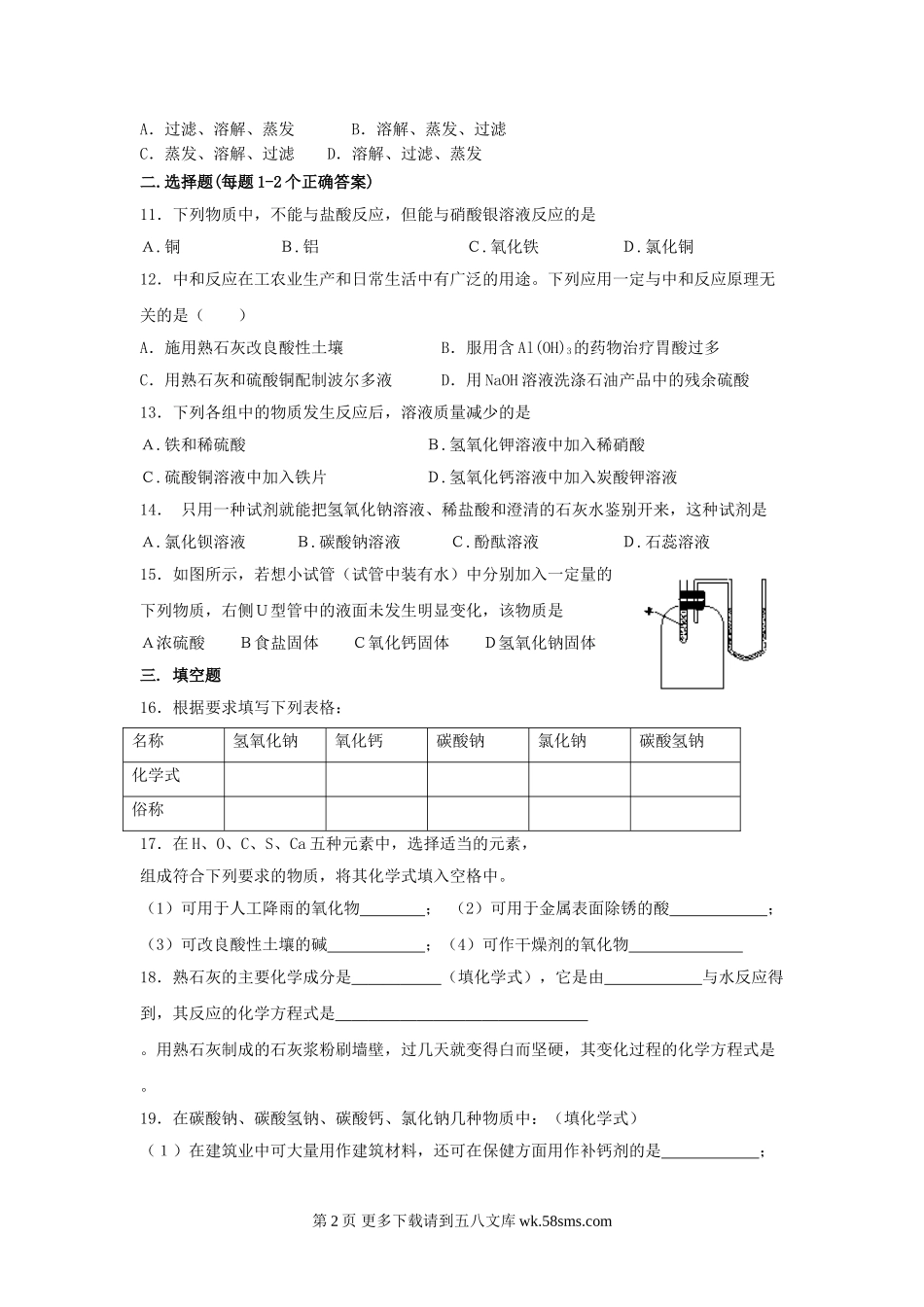化学九年级上酸碱盐检测.doc_第2页