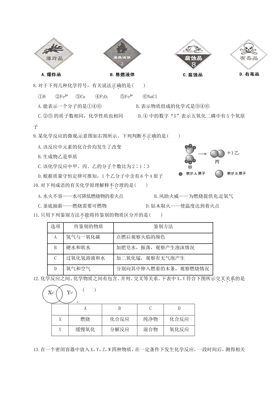 东台市第四教育联盟2016年九年级二调（12月）化学试题及答案.doc_第2页