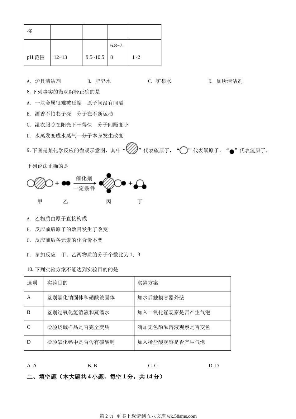 2022年辽宁省锦州市中考化学真题（原卷版）.docx_第2页