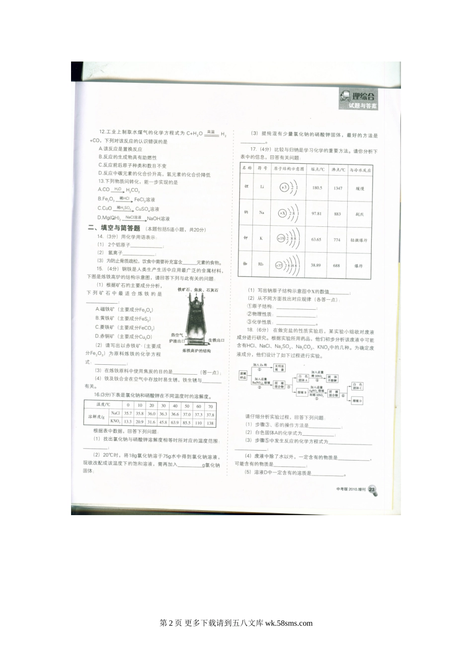 2010沈阳市中考化学试题及答案.doc_第2页