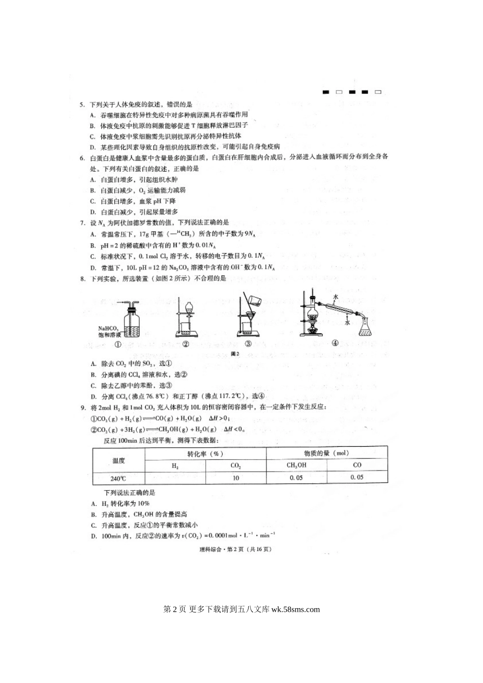 高三物理贵阳一中高考适应性试卷（二）理科综合有答案.doc_第2页