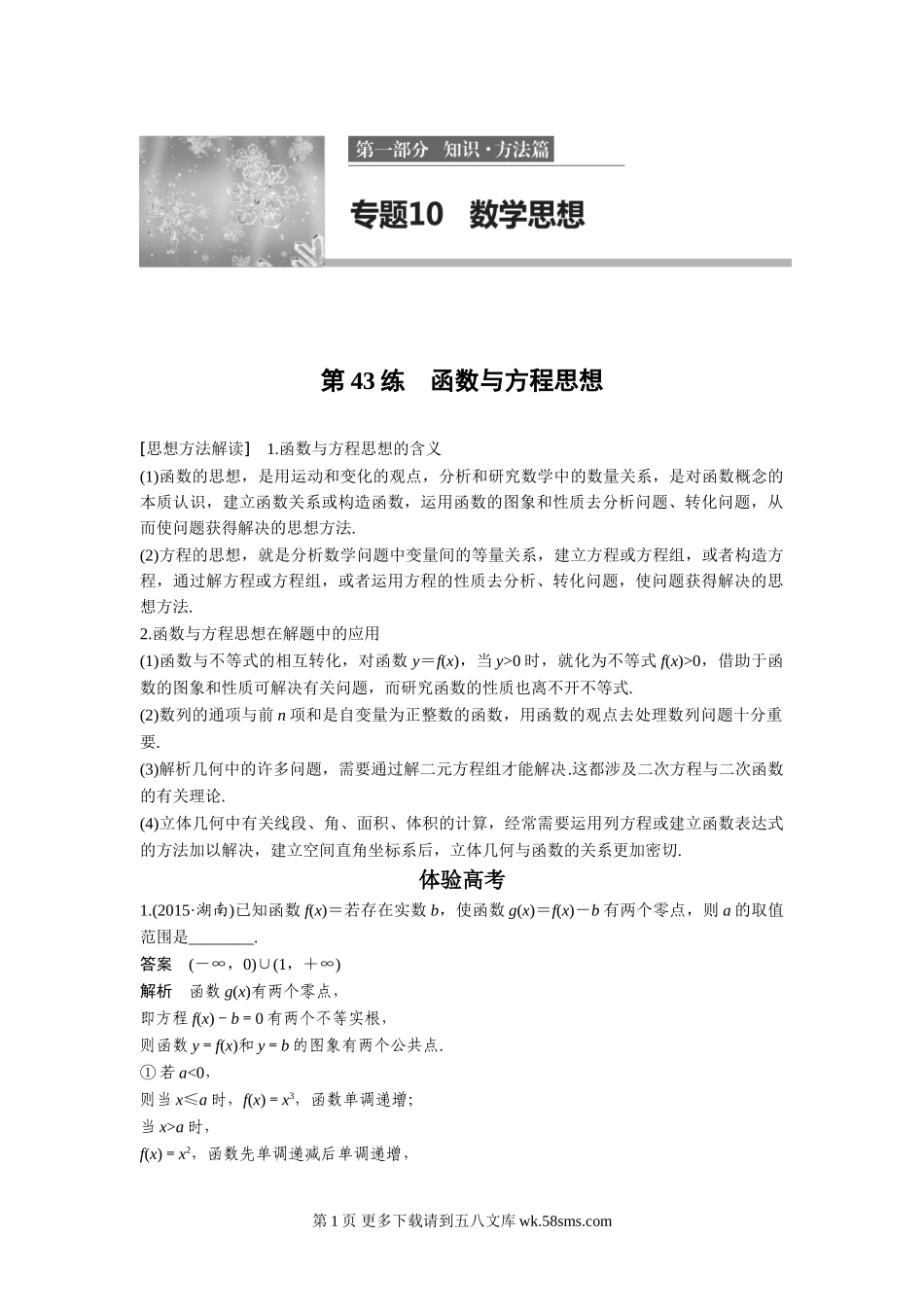 2017年高考数学知识方法专题10 数学思想.doc_第1页