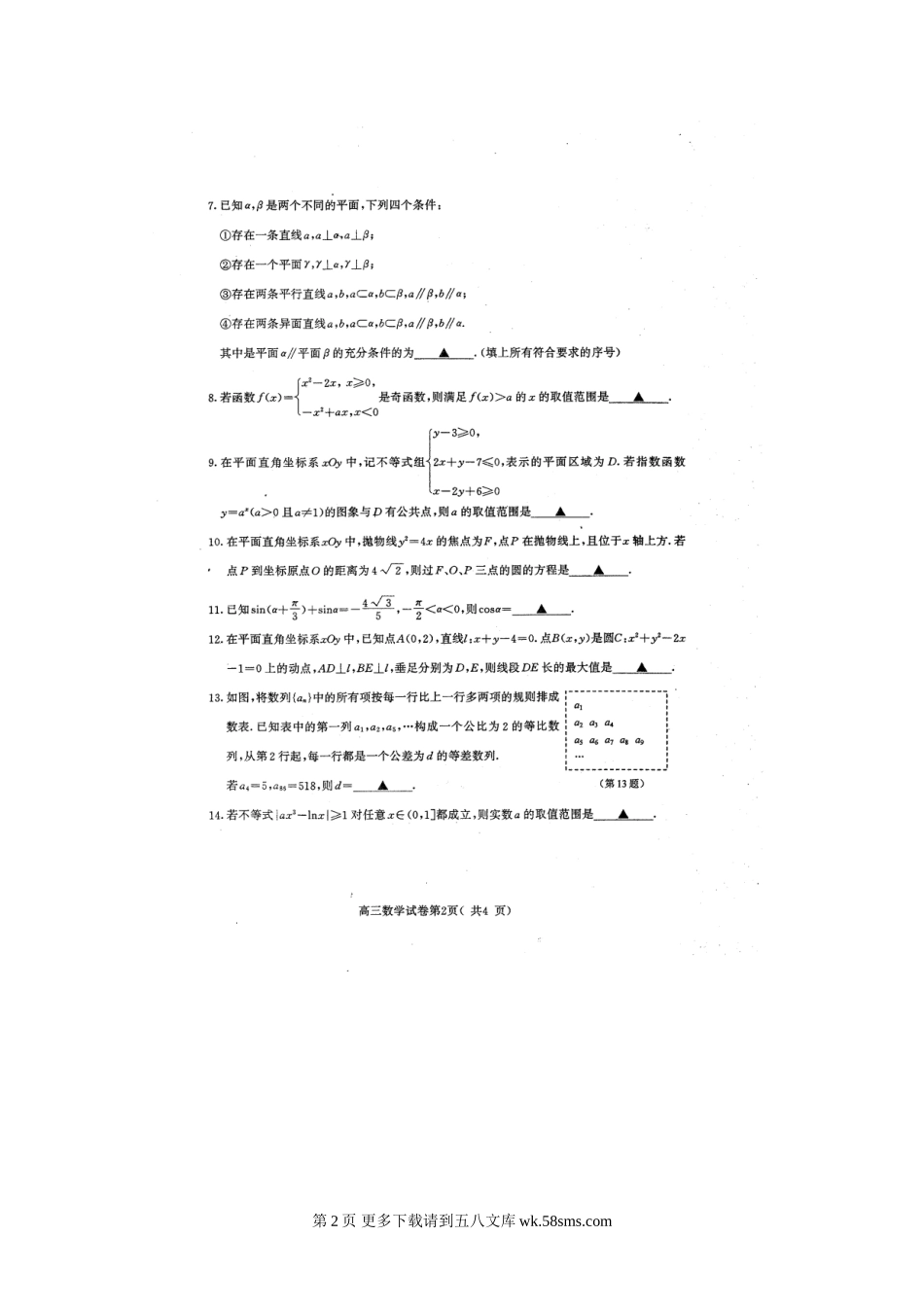 2012南京市、盐城市高三三模数学及答案.doc_第2页