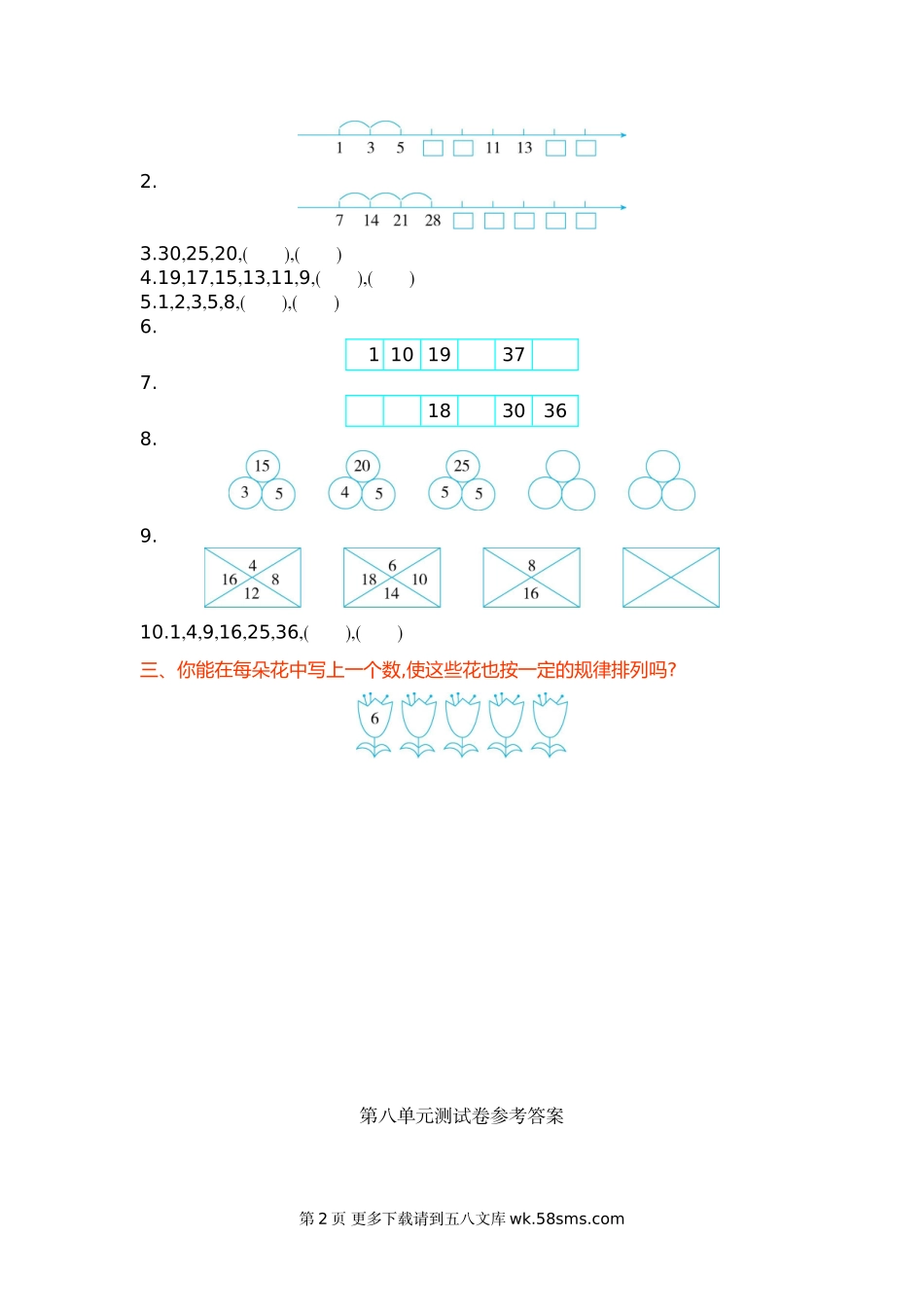 2021年冀教版二年级数学上册第八单元测试题及答案.doc_第2页