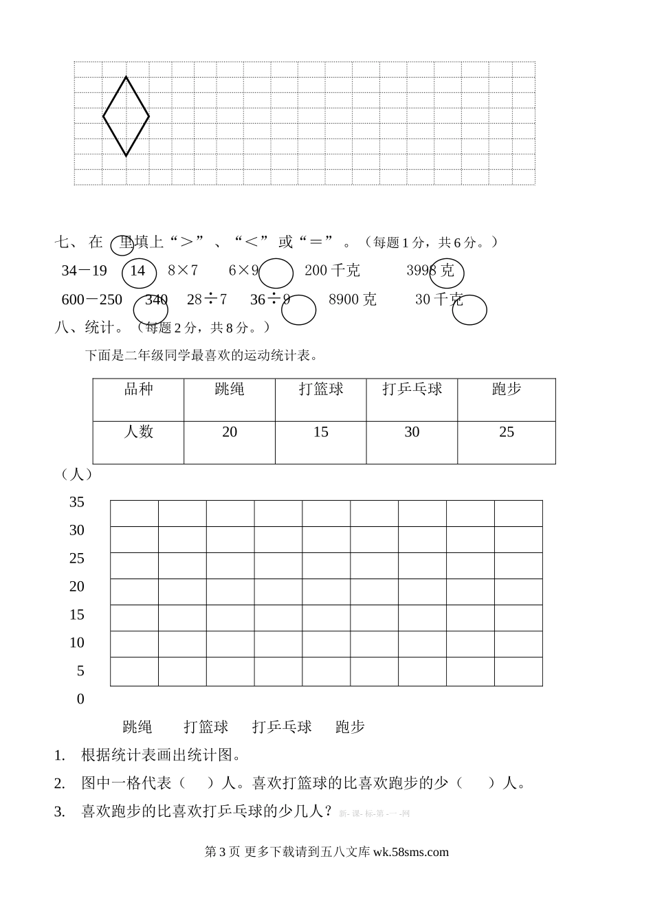 2013年春二年级下册数学期末复习题（四）.doc_第3页