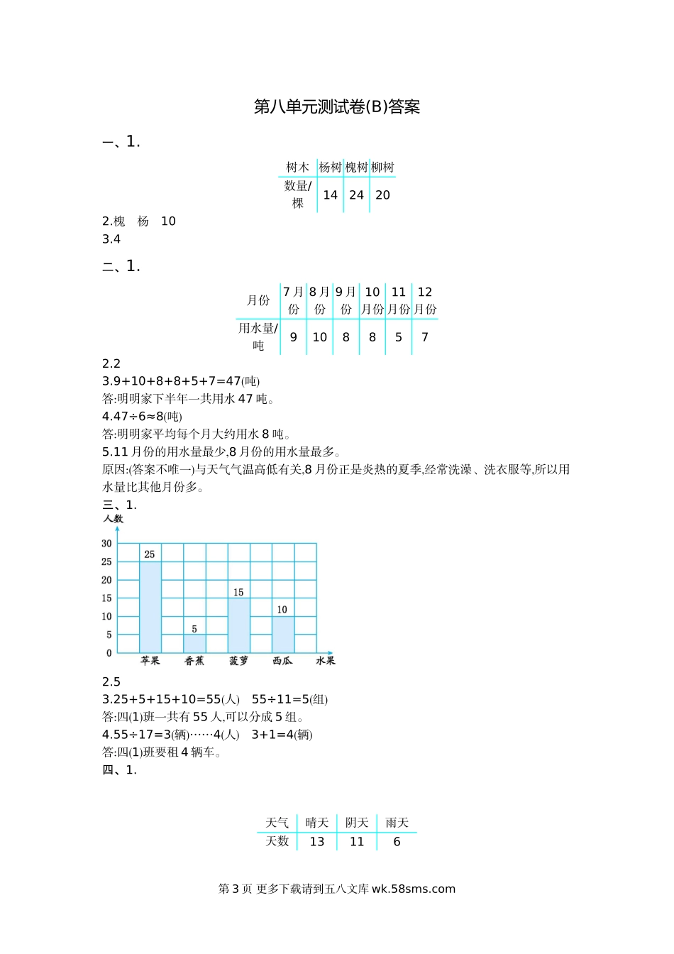 2021年北京版四年级数学上册第八单元测试题及答案二.doc_第3页