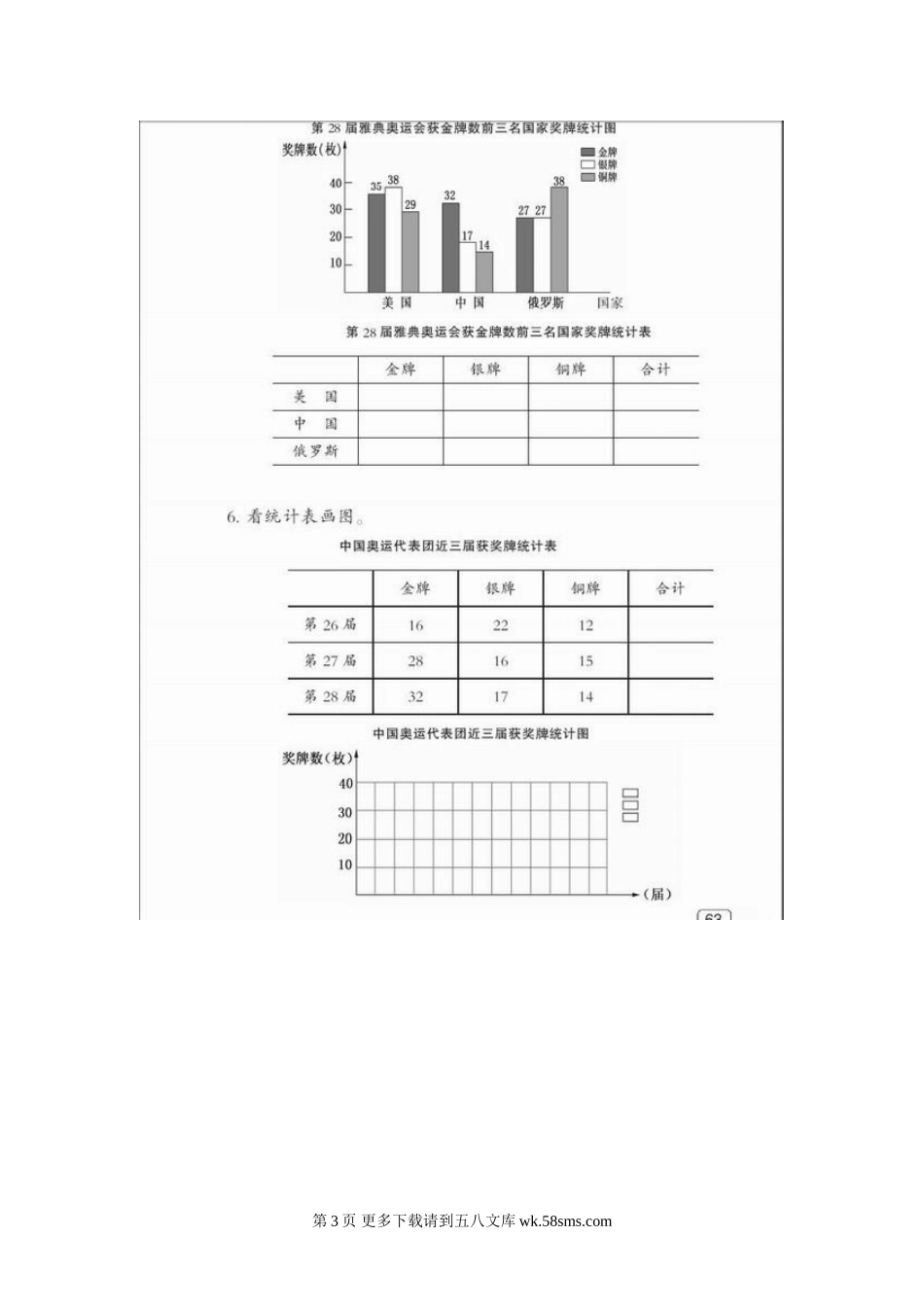 西师版小学四年级数学下册第八单元统计测试题.doc_第3页