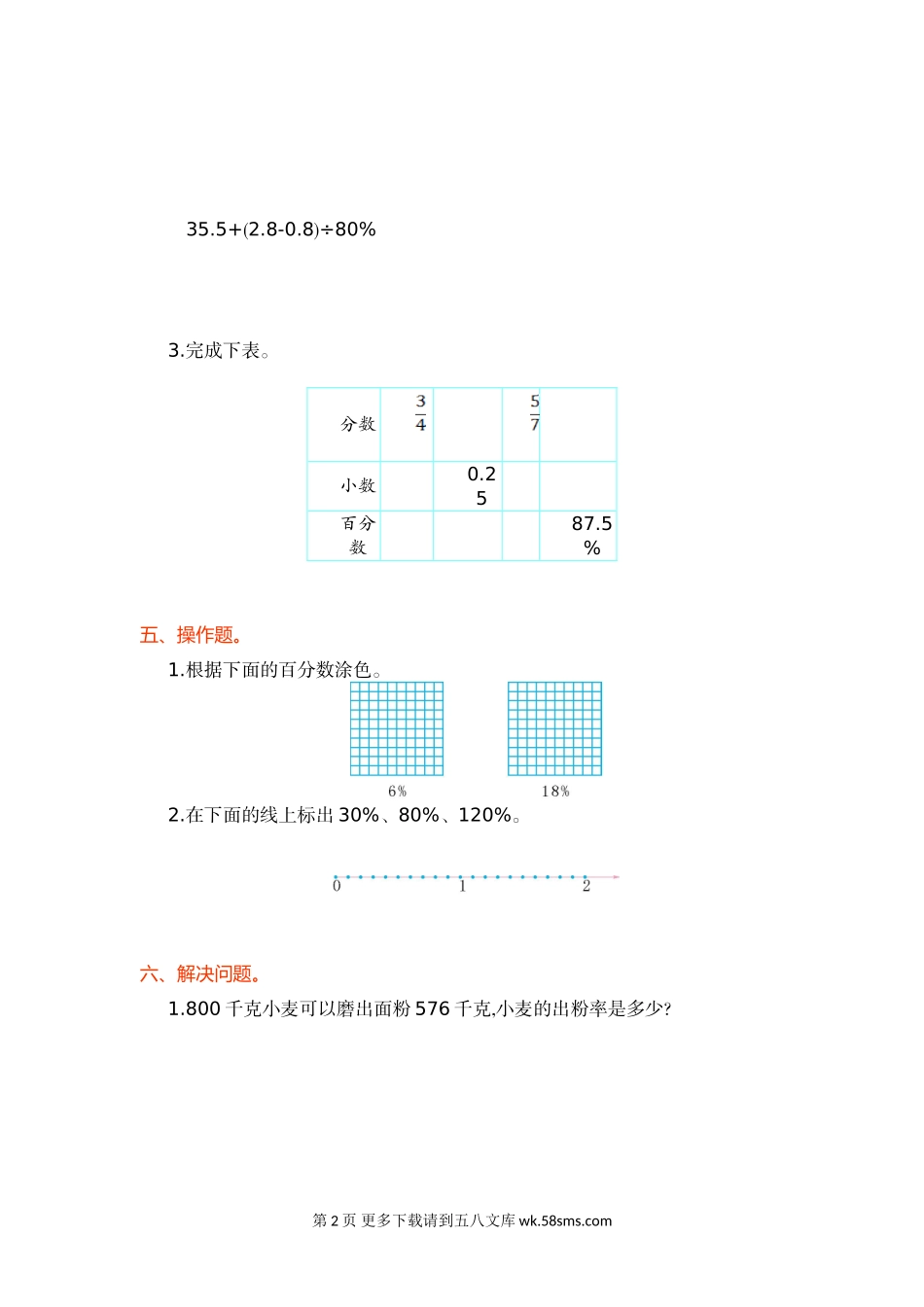 2020年人教版六年级数学上册第六单元测试题及答案（一）.doc_第2页