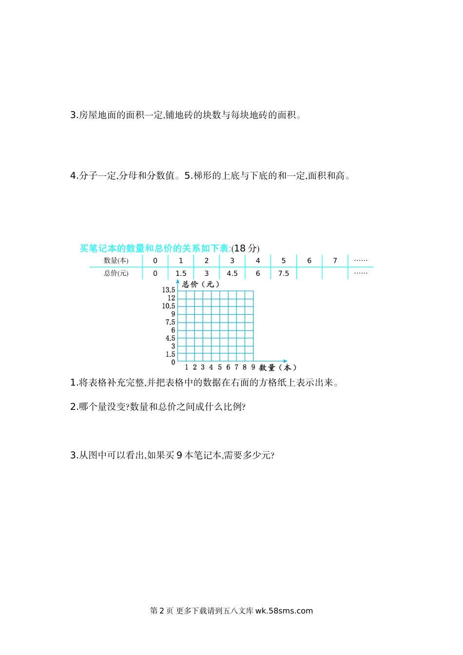 2021年冀教版六年级数学下册第三单元测试卷及答案二.doc_第2页