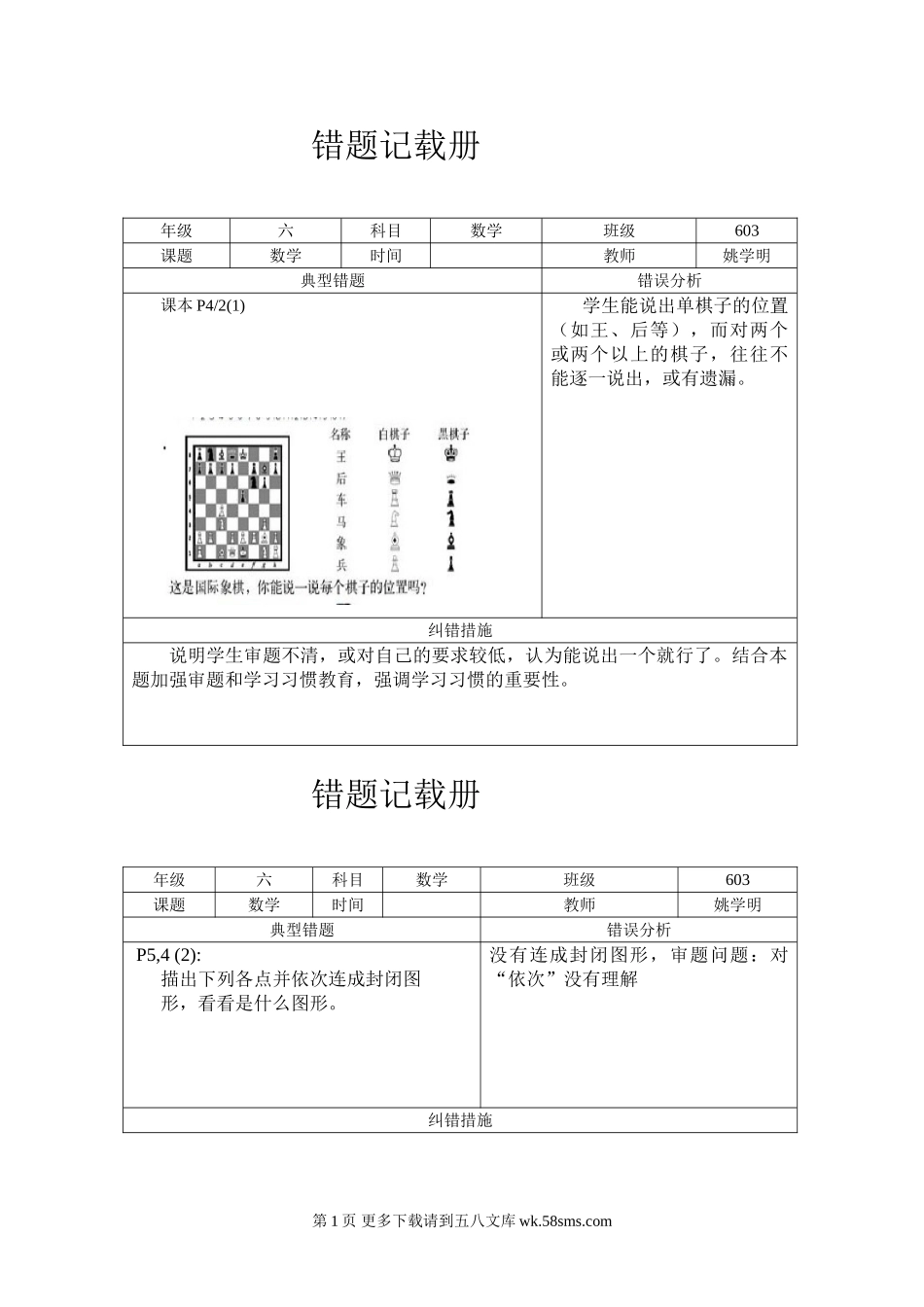 六年级数学六上数学错题集及原因分析.doc_第1页