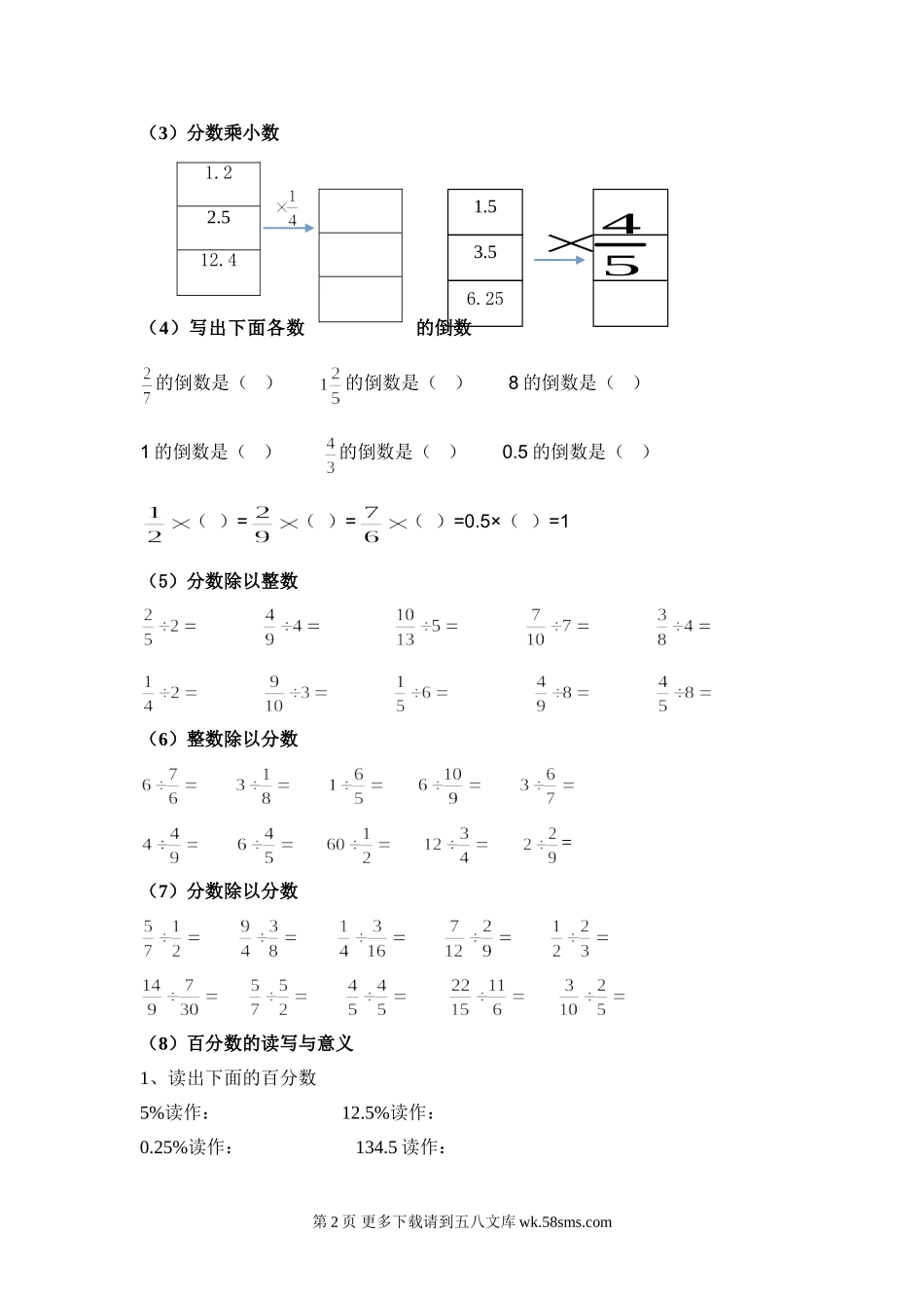 六年级数学期末复习题一、三、六单元.doc_第2页