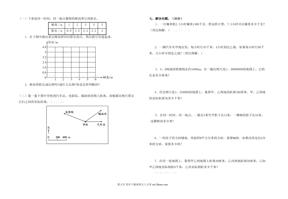 人教版六年级数学下册第三单元测试卷.doc_第2页