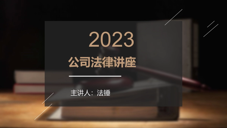 普法宣讲公司法常见风险法律讲座二.pptx_第1页