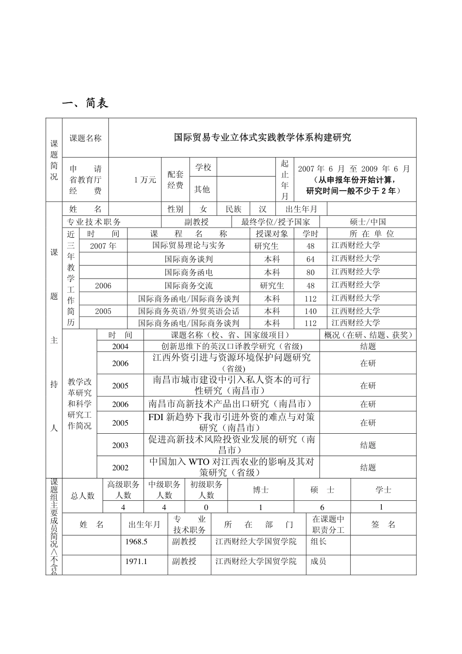《国际贸易专业立体式实践教学体系 研究》教改课题申报书.pdf_第2页