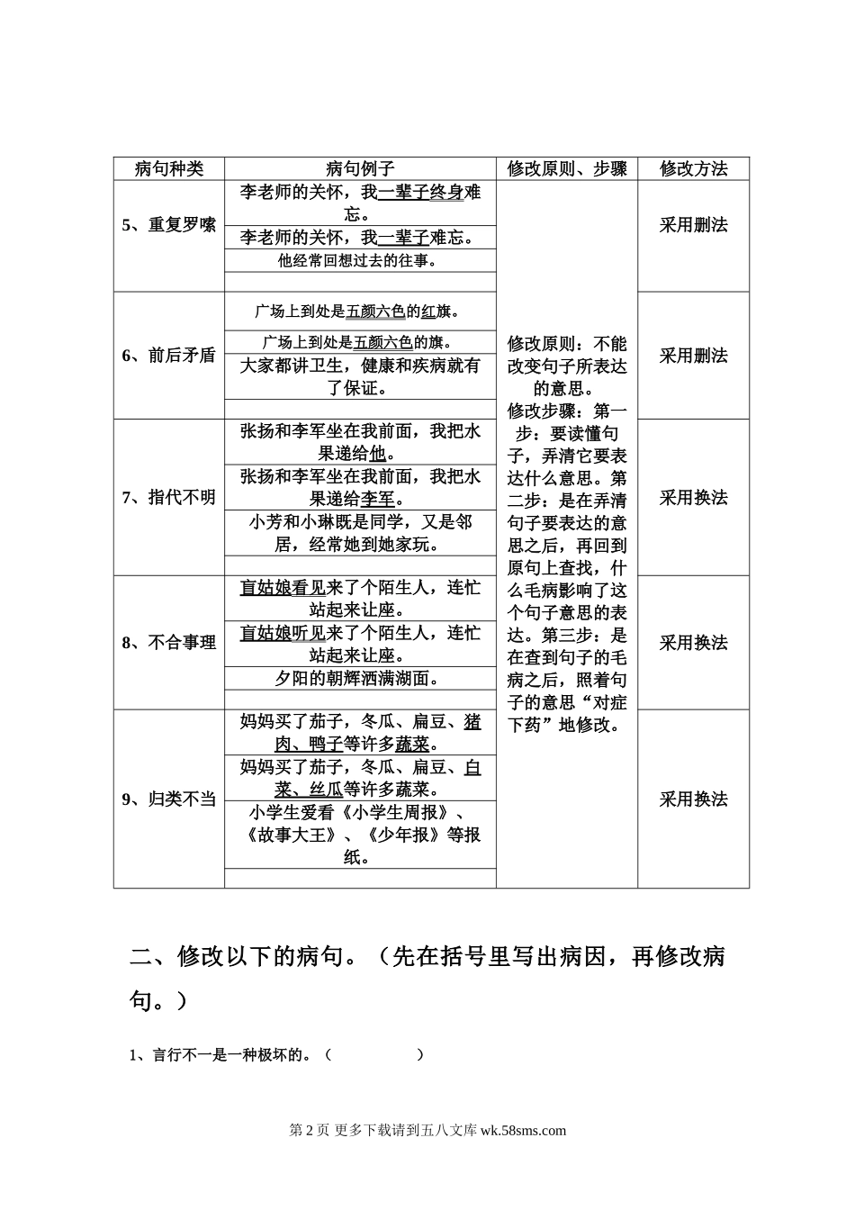 六年级复习修改病句.doc_第2页
