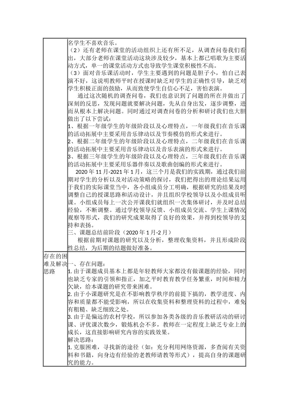 西安市基础教育小课题研究 小学低段音乐课教学中活动拓展策略研究 中期报告.docx_第2页