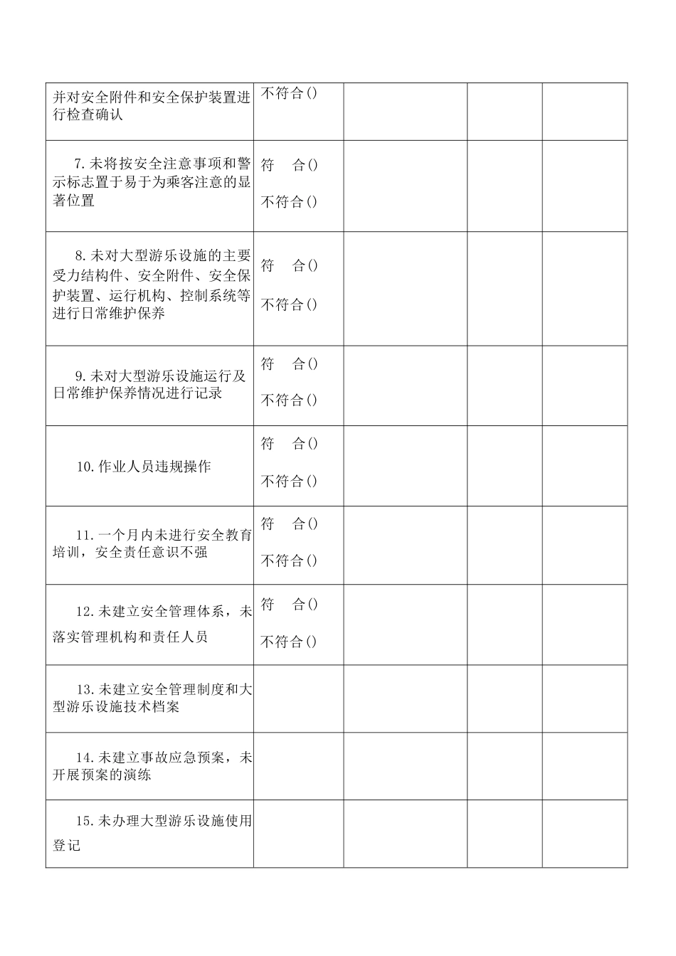 大型游乐设施使用单位大型游乐设施安全员每日大型游乐设施安全检查记录.docx_第2页