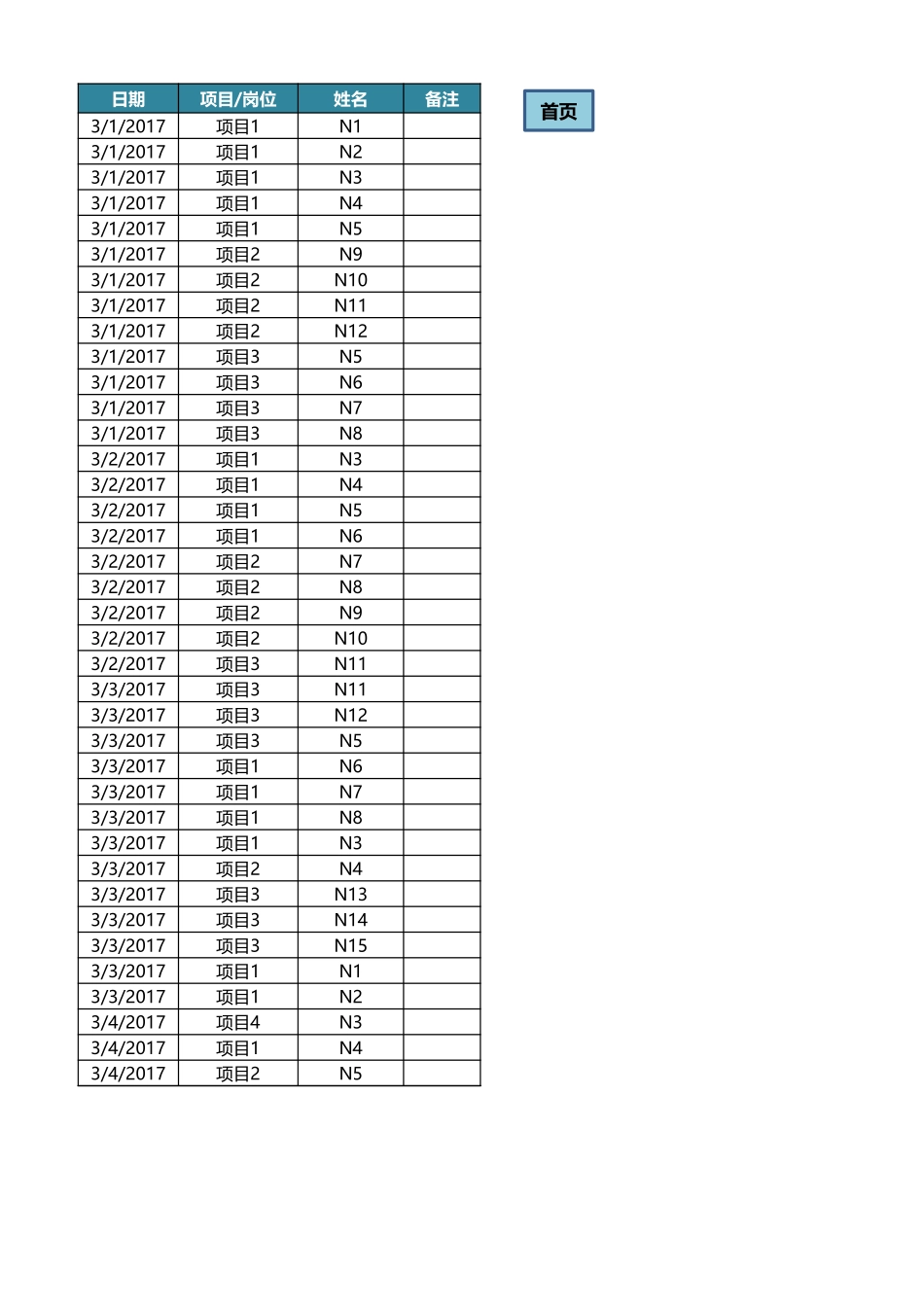 111. 自动统计多岗位每月考勤及查询明细.xlsx_第3页