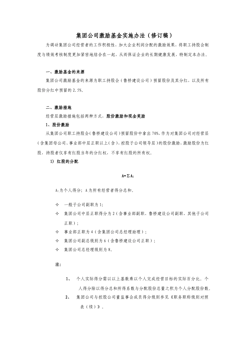 集团公司激励基金管理办法.doc_第1页