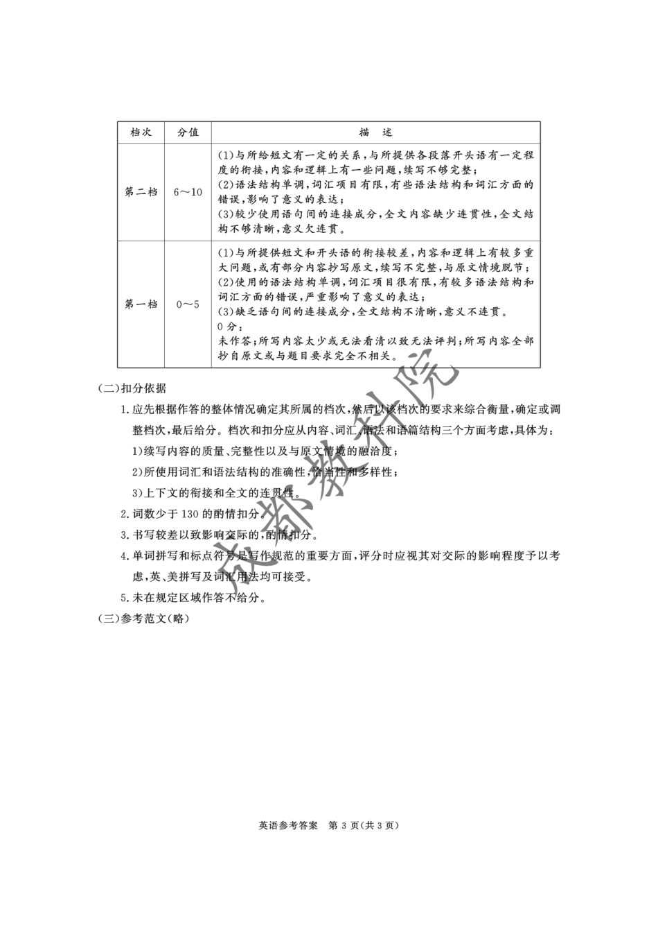 四川省成都市2022级高中毕业班第二次诊断性检测英语答案.pdf_第3页