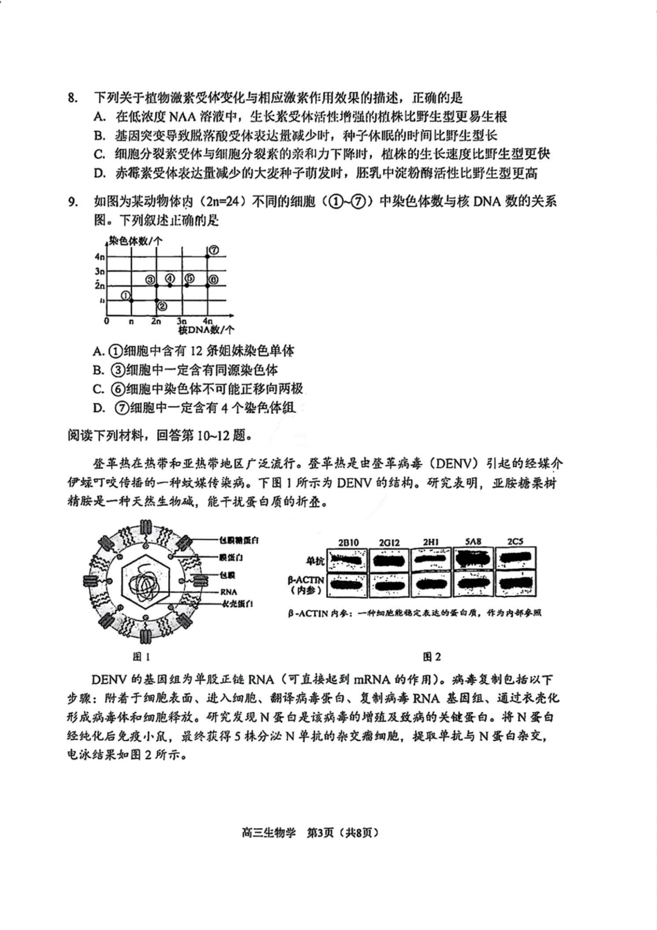天津市南开区2024-2025学年度第二学期高三年级质量监测（一）生物.pdf_第3页