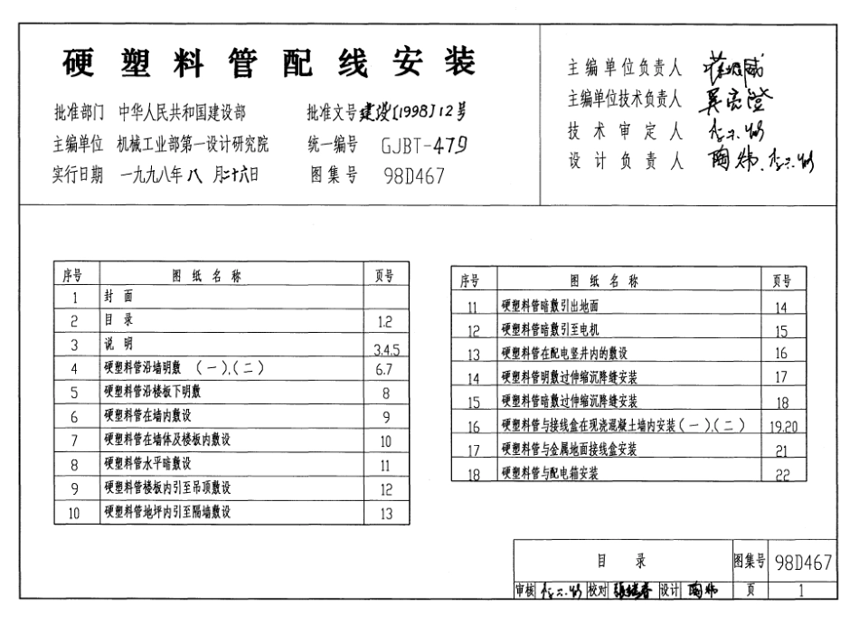 标准规范下载.98D467 硬塑料管配线安装.pdf_第1页