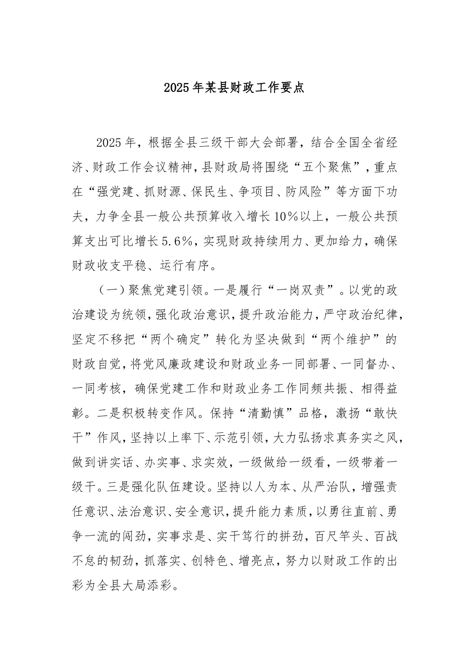 2025年县财政工作要点.doc_第1页