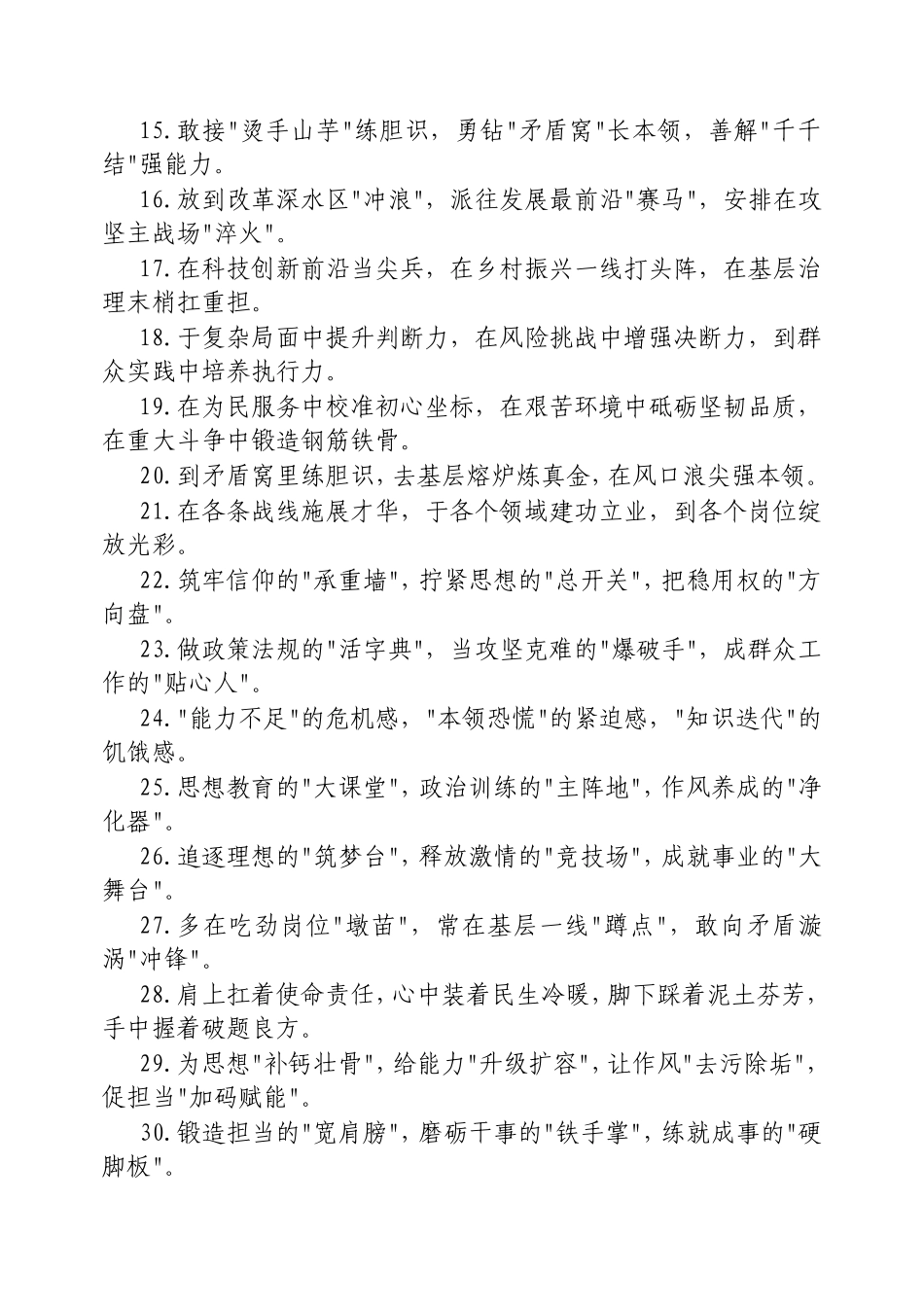 （最新精品范文）干部培养类排比金句40例20250313.doc_第2页