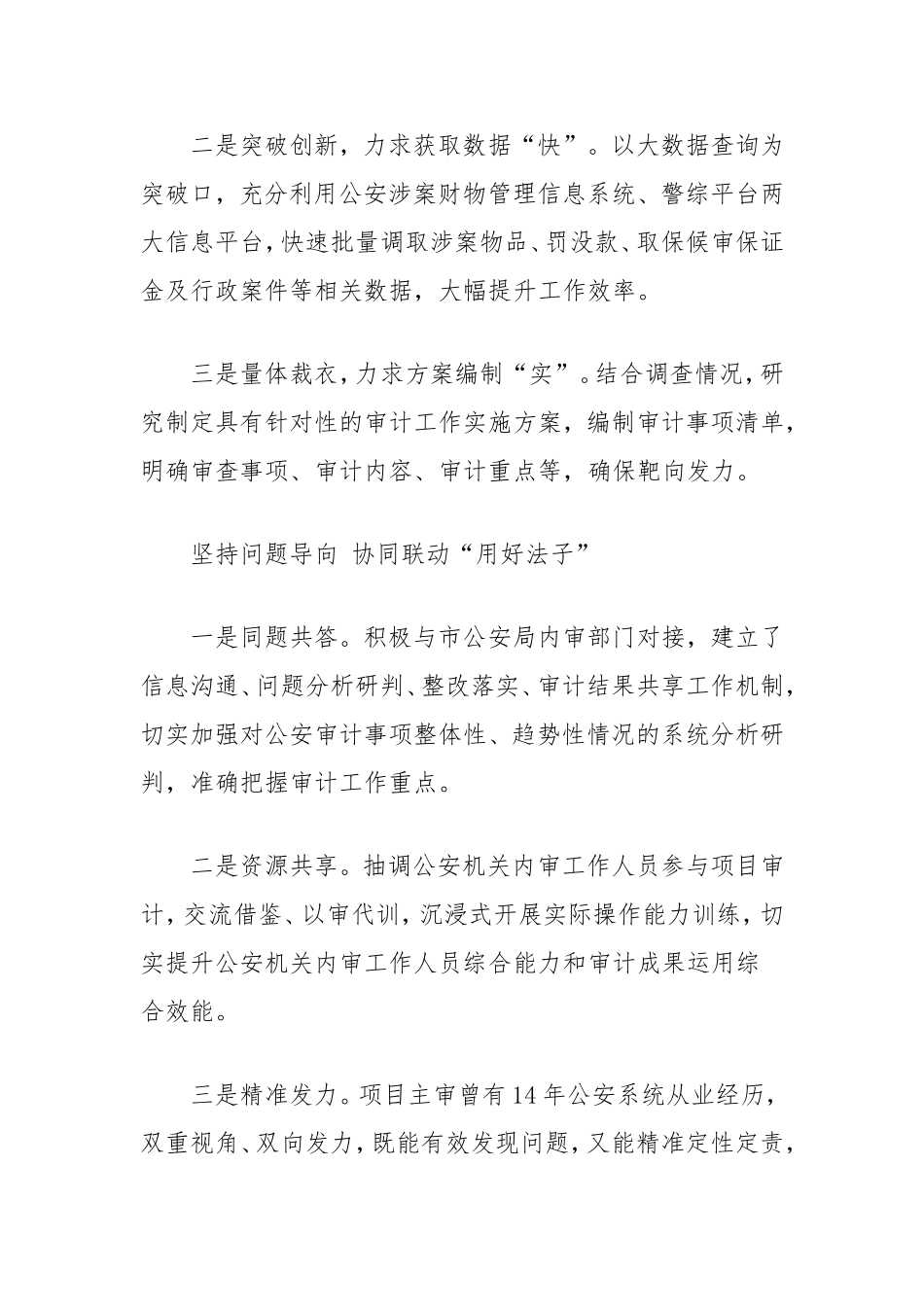（最新精品范文）公安局分局领导干部经济责任审计项目经验总结.doc_第2页