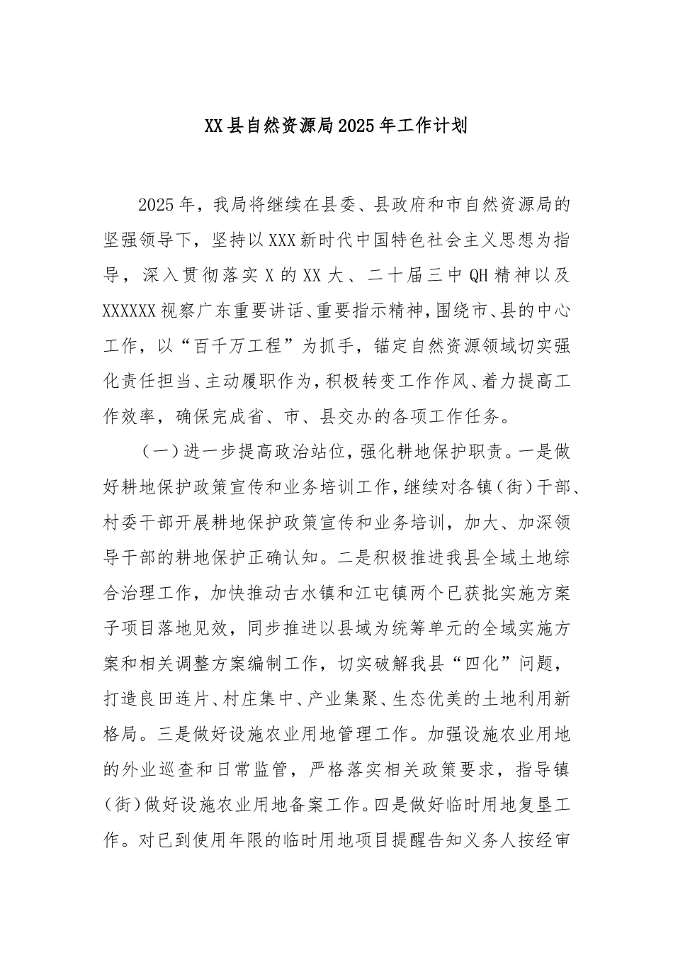 县自然资源局2025年工作计划.doc_第1页