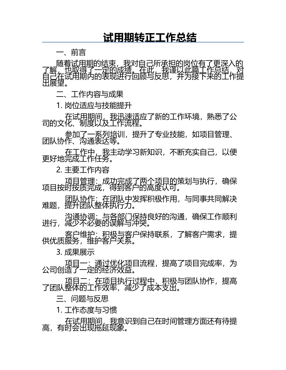 试用期转正工作总结.docx_第1页