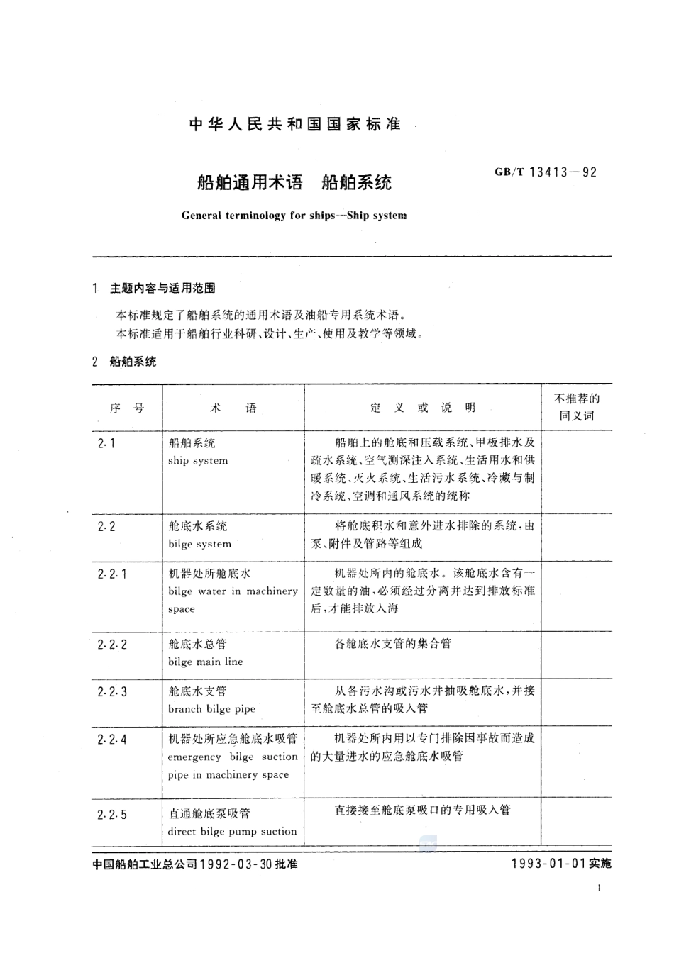 船舶通用术语  船舶系统13413-1992-gbt-e-300.pdf_第2页