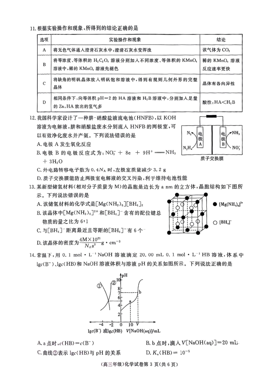 江西省赣州市十八县（市、区）二十五校2025届高三下学期期中联考化学试题.pdf_第3页