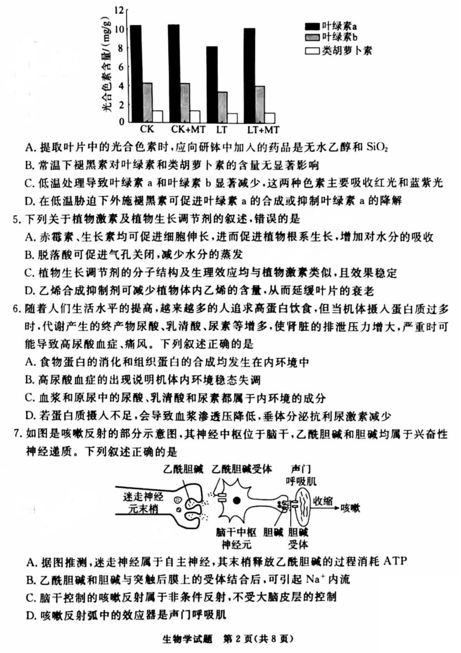 吕梁市2025年高三年级第二次模拟考试生物试题.pdf_第2页