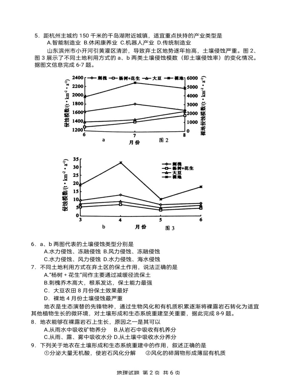 海南省海口市2025届高三下学期仿真考试地理试题.pdf_第2页