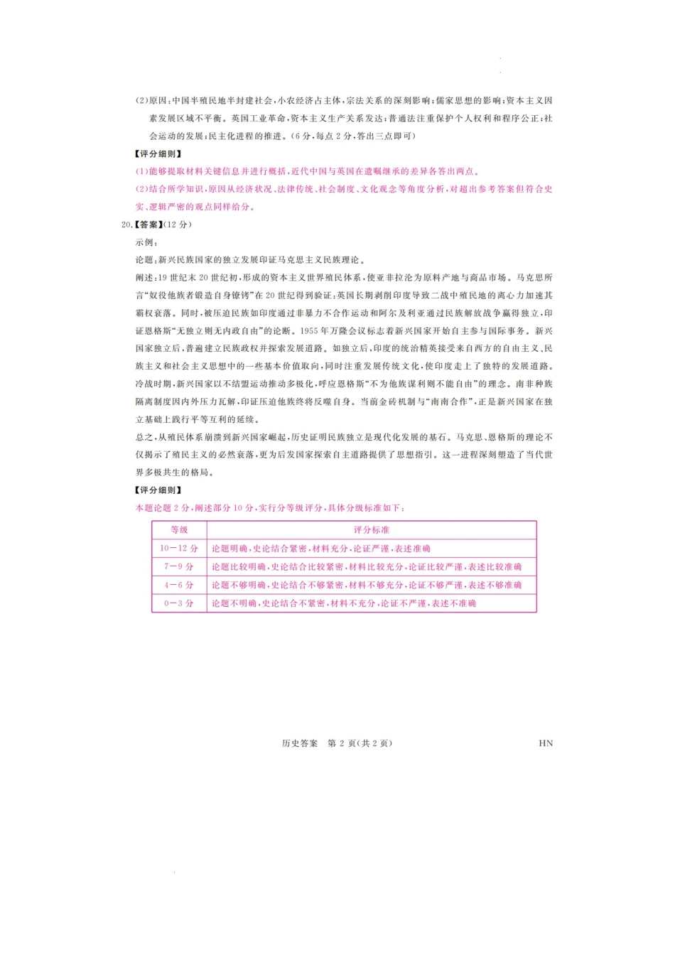 河南省金科新未来2025届高三4月一模考试历史答案.docx_第2页