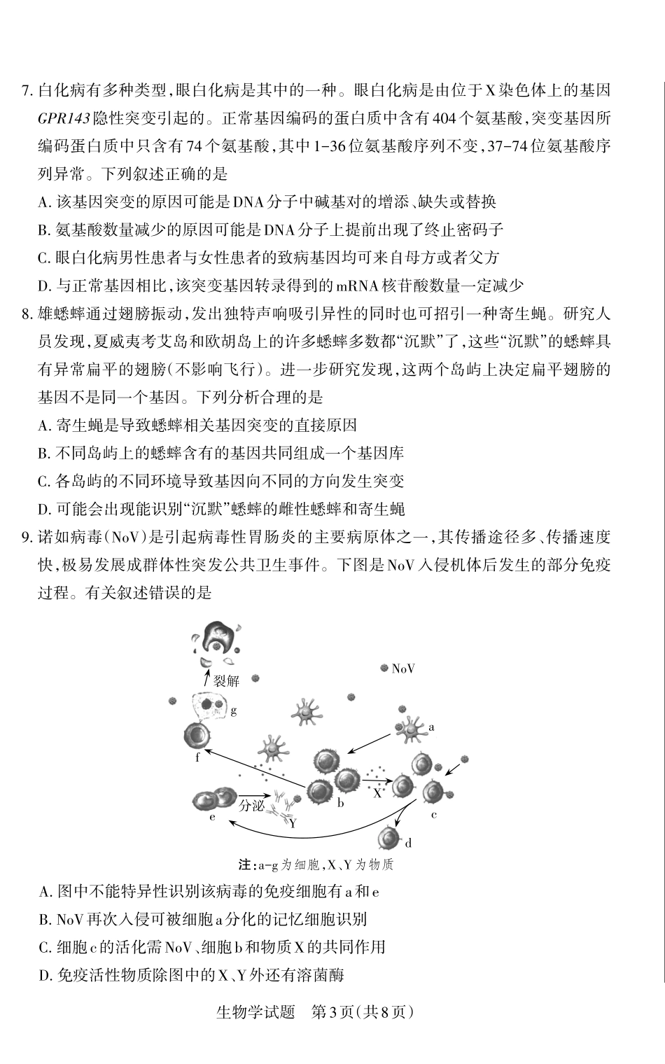 山西省思而行2025年高考考前适应性测试（冲刺卷）生物试题.pdf_第3页