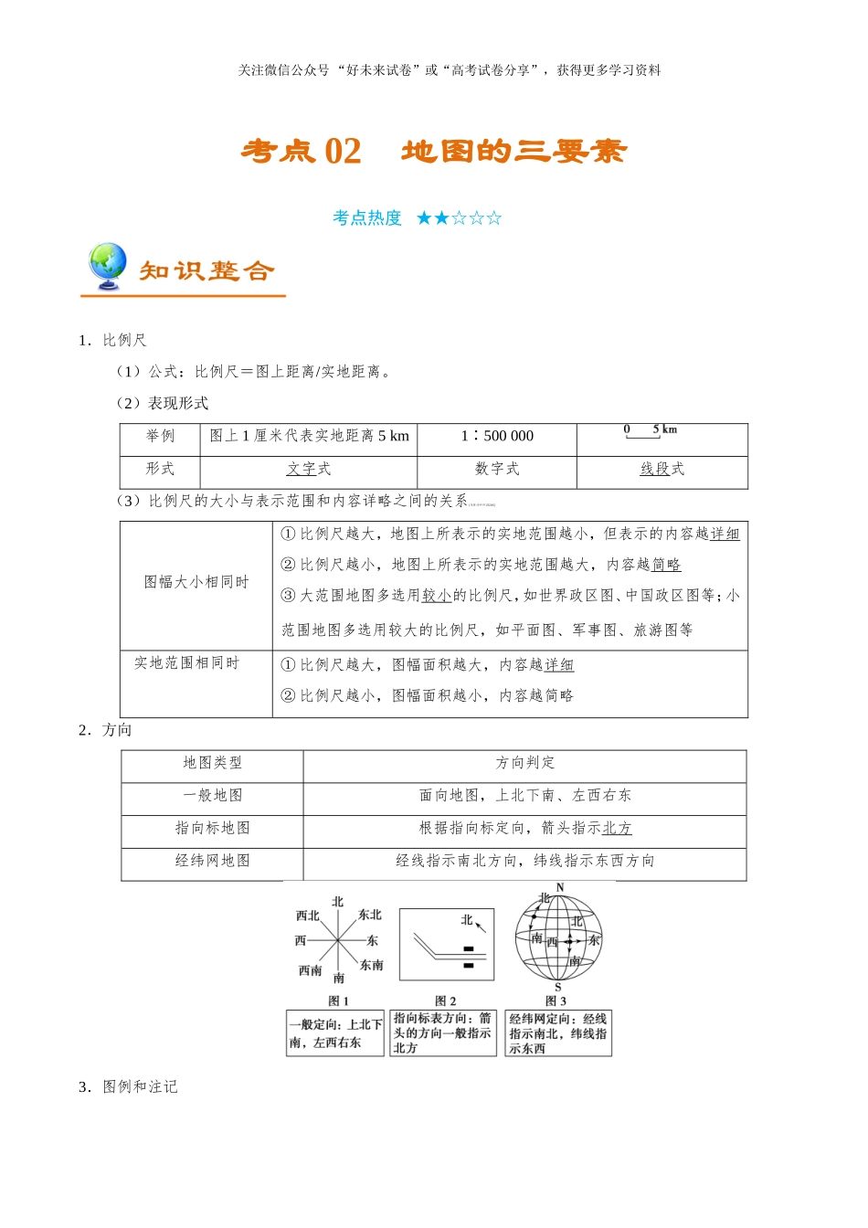 【高考地理考点专题】考点02 地图的三要素.doc_第1页