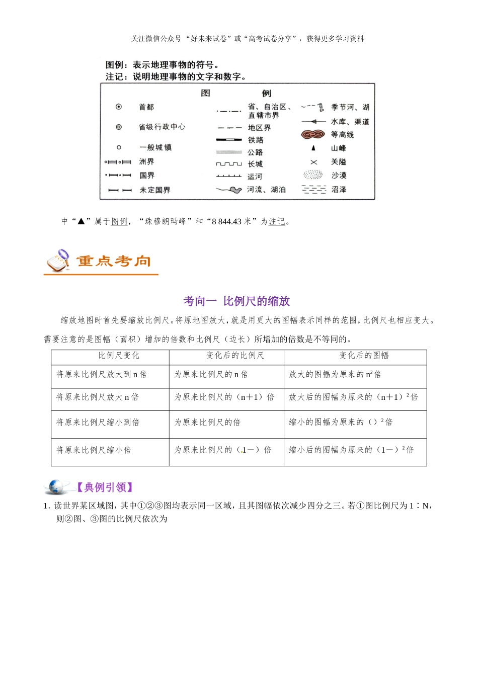 【高考地理考点专题】考点02 地图的三要素.doc_第2页