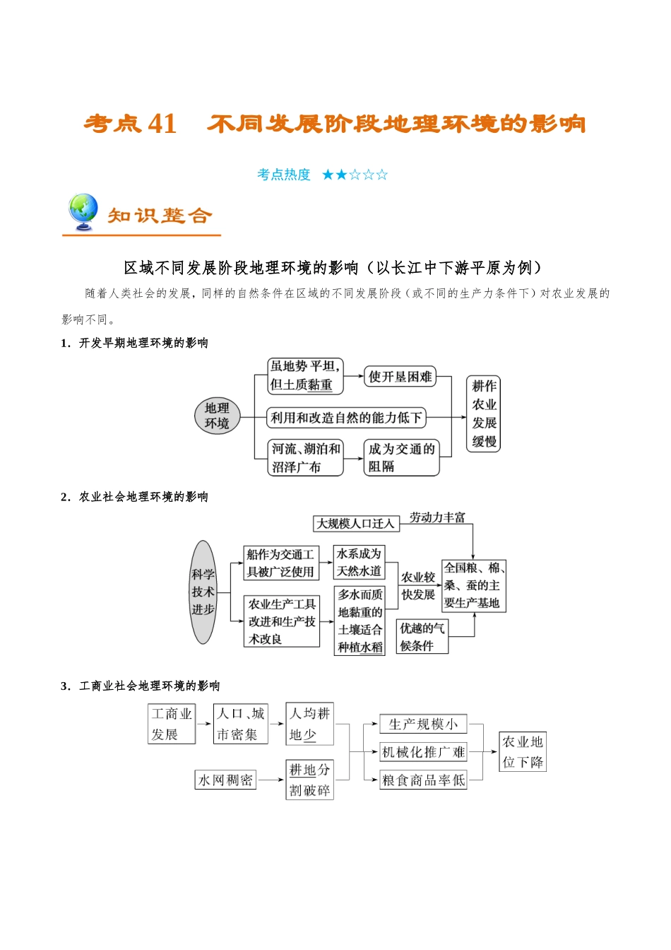 【高考地理考点专题】考点41 不同发展阶段地理环境的影响.doc_第1页